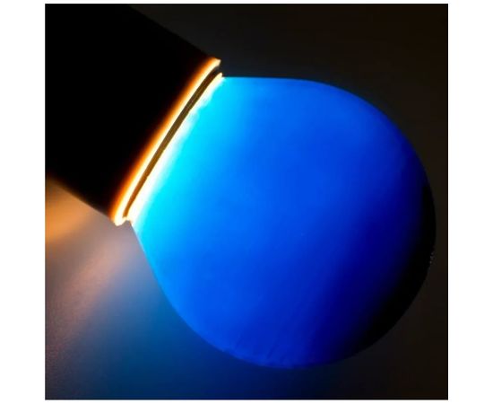 Лампа накаливания шар для украшения NEON-NIGHT диаметр, цоколь e27, 10 Вт синяя 401-113 – изображение 2