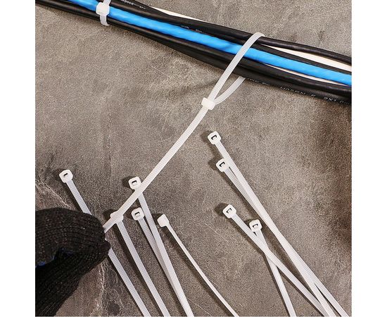Хомут REXANT nylon 300x4.0 мм 100 шт белый 07-0300 – изображение 4
