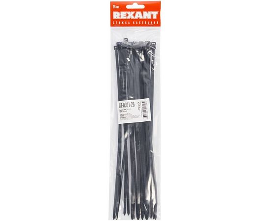Хомут REXANT nylon 300x5.0 мм 25 шт черный 07-0301-25 – изображение 4