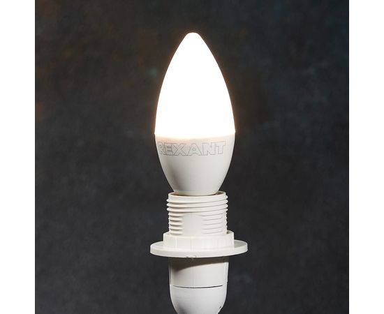Светодиодная лампа REXANT Свеча, 7.5Вт, E14, 713Лм, 2700K, теплый свет 604-017 – изображение 3