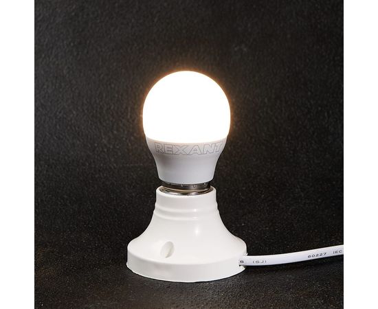 Светодиодная лампа REXANT шарик, 11,5 Вт, E27, 1093 лм, 2700 K, теплый свет 604-043 – изображение 4