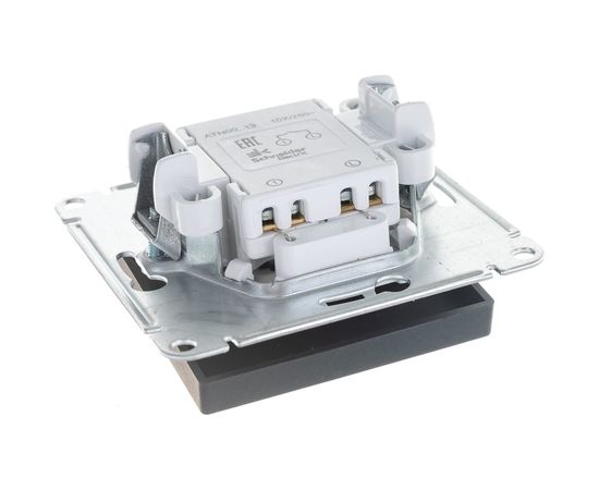 1-клавишный выключатель Schneider Electric ATLASDESIGN с подсветкой, сх.1а, 10АХ, КАРБОН ATN001013 – изображение 2