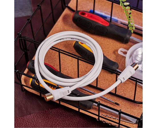 Шнур REXANT ТВ гнездо - ТВ штекер, длина 1,5 метра, белый 18-0002 – изображение 6