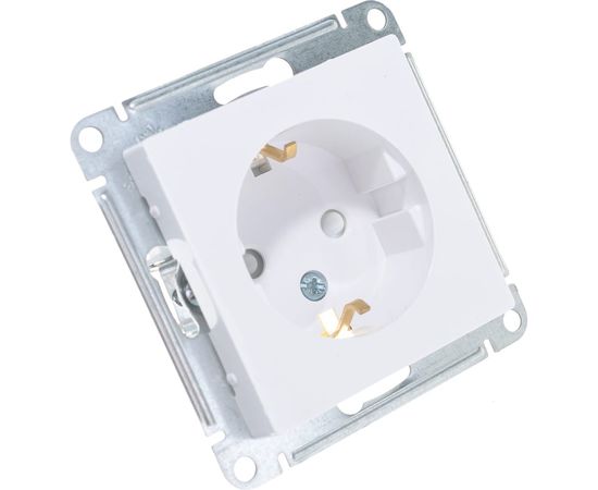 Механизм розетки Schneider Electric 1-м СП ATLAS DESIGN с заземлением, защитные шторки 16А белый ATN000145 – изображение 3