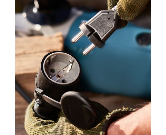 Переносная розетка REXANT влагозащищенная с крышкой, с/з, 16 А, IP44 каучук 111-004 – изображение 12