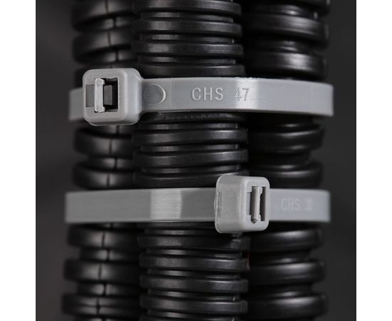 Кабельная нейлоновая хомут-стяжка REXANT 300x4,8 мм, серая, упаковка 100 шт. 07-1303-3 – изображение 4