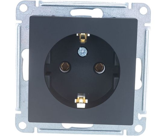 Розетка Schneider Electric ATLASDESIGN, с заземлением, 16А, механизм, карбон, ATN001043 – изображение 2