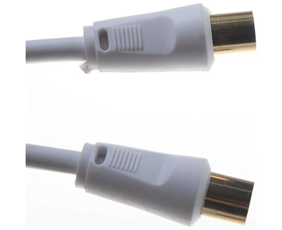 Шнур REXANT ТВ гнездо - ТВ штекер, длина 1,5 метра, белый 18-0002 – изображение 3