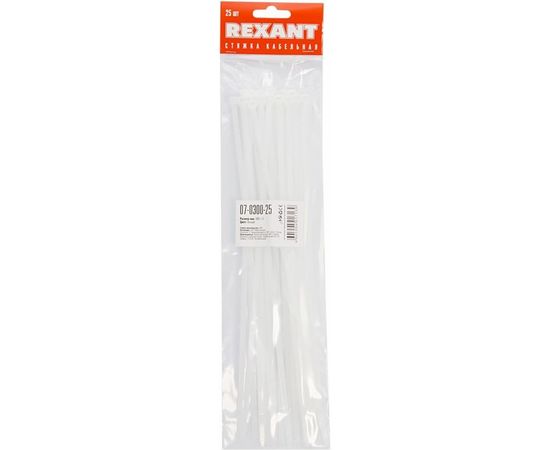 Хомут REXANT nylon 300x5.0 мм 25 шт белый 07-0300-25 – изображение 8
