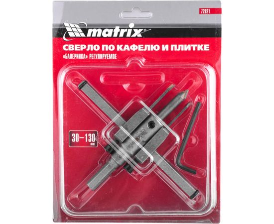Сверло регулируемое Балеринка по кафелю и плитке 30-130 мм MATRIX 72821 – изображение 2