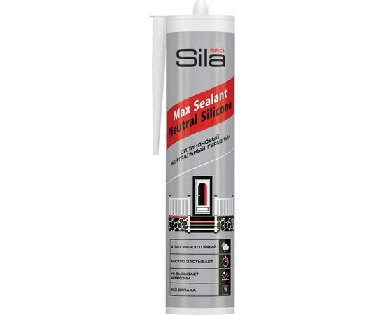 Силиконовый нейтральный герметик Sila бесцв. PRO Max Sealant Neutral Silicone 290 мл SSNECL0290 