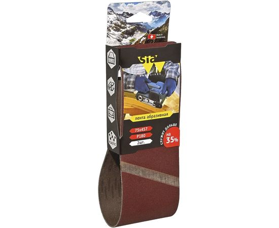 Лента шлифовальная бесконечная 2920 siawood (2 шт; 75х457 мм; Р180) sia Abrasives sw457-180 