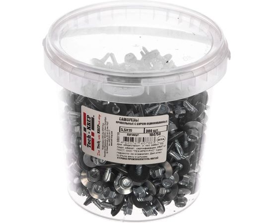 Кровельный саморез Tech-Krep КР ZP сверло 5,5х19 300 шт, ведро 104750 