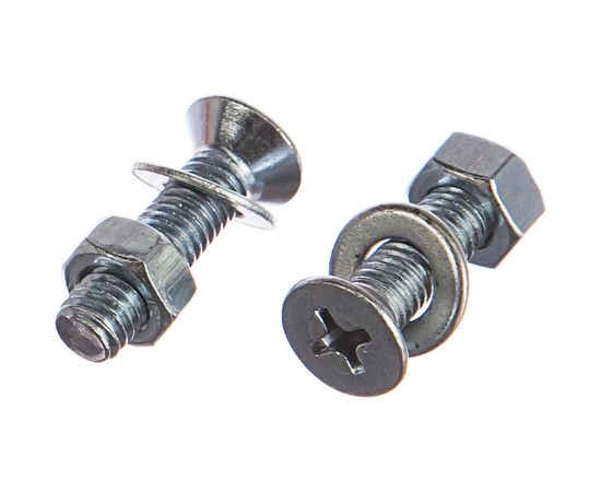 Винт Tech-Krep DIN965 с потайной головкой, оцинкованный M5х20 + гайка + шайба 12 шт - пакет Tec 114062 