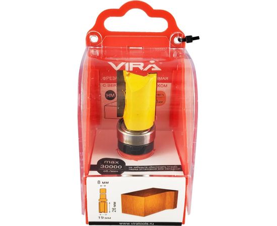 Фреза кромочная прямая (19х26 мм; верхний подшипник 19 мм) VIRA 553337 