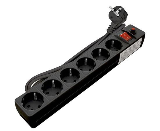 Сетевой фильтр UNIVersal ПВС 3*0,75 черный 1,8м 967U-4001 