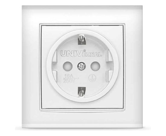 Розетка UNIVersal Бриллиант с/з з/ш белая 7947632 
