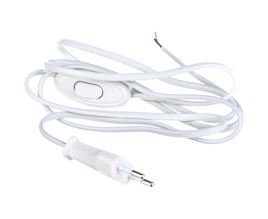 Шнур для бра с проходным выключателем, белый ШВВП 2х0,75 1,7м UNIVersal А1060 