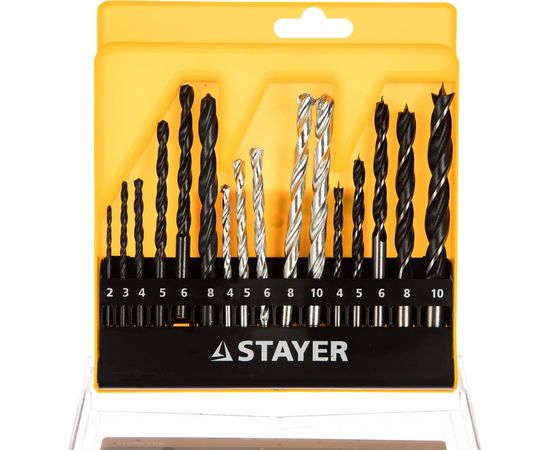 Набор сверл комбинированных STANDARD (16 предметов) Stayer 29720-H16 – изображение 2