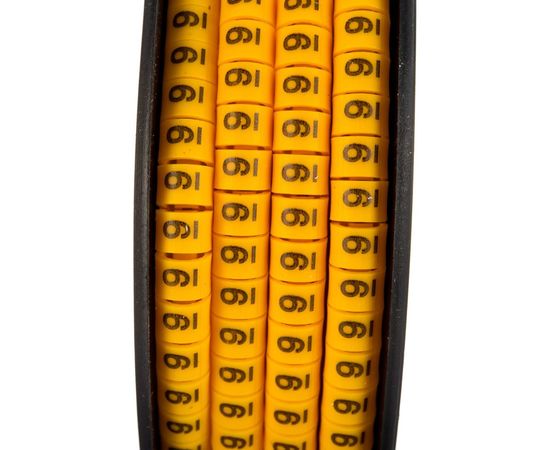 Кабель-маркер STEKKER 9 для провода сеч.2,5мм, желтый, CBMR25-9 39106 – изображение 3