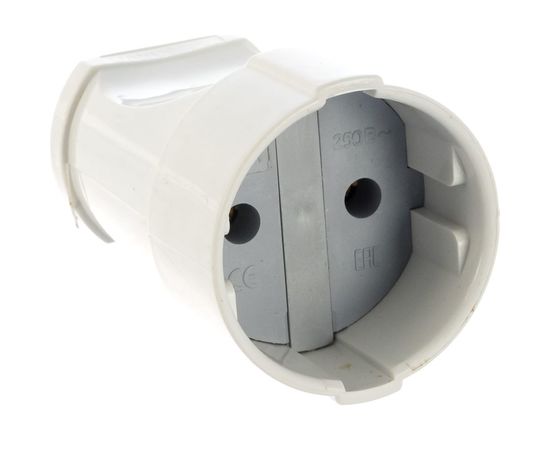 Штепсельное гнездо б/з, белое 10А 250В UNIVersal А115 – изображение 3