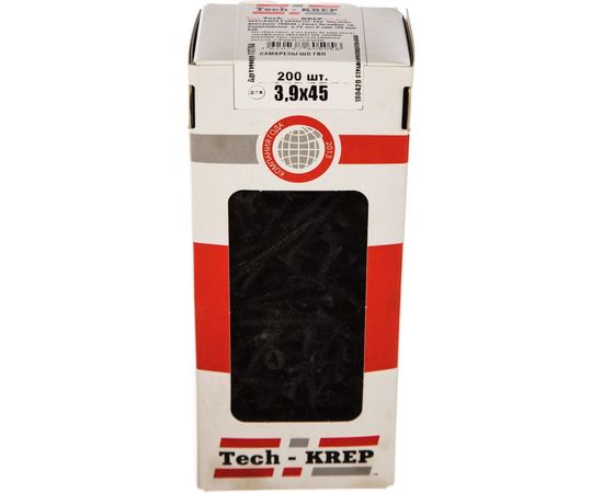 Саморез ШС ГВЛ Tech-Krep 3,9х45 200 шт, коробка с окном 112704 – изображение 2