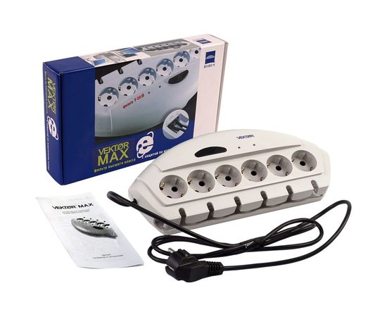 Сетевой фильтр Vektor MAX светло-серый 1.8-2м 7743 – изображение 3