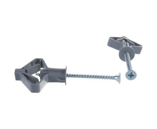 Дюбель бабочка для гипсокартона Tech-Krep 10х50 с саморезом 4х60 4 шт- пакет 126703 – изображение 3