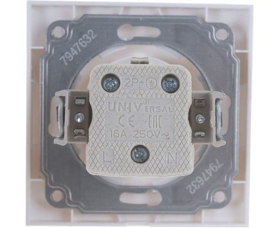 Розетка UNIVersal Бриллиант с/з з/ш белая 7947632 – изображение 3