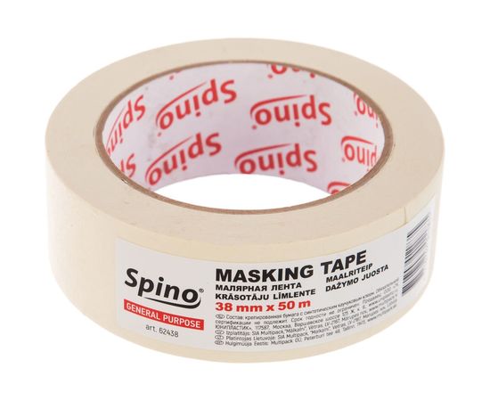 Малярная лента SPINO белая 60oC 38мм x 50м 62438 – изображение 3