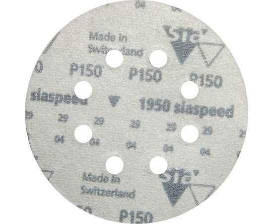 Круг шлифовальный на липучке siaspeed 1950 (5+1 шт; 125 мм; 8 отверстий; P150) sia Abrasives ss6-125-8-150 – изображение 2