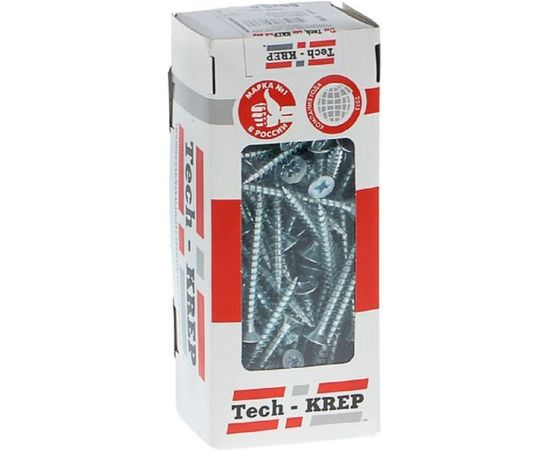 Универсальный саморез Tech-Krep 70х5,0 мм 100 шт оцинкованный, коробка с окном 102202 – изображение 2