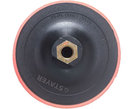 Тарелка опорная пластиковая с мягкой вставкой (на липучке, 125 мм, М14) STAYER 35744-125 – изображение 5