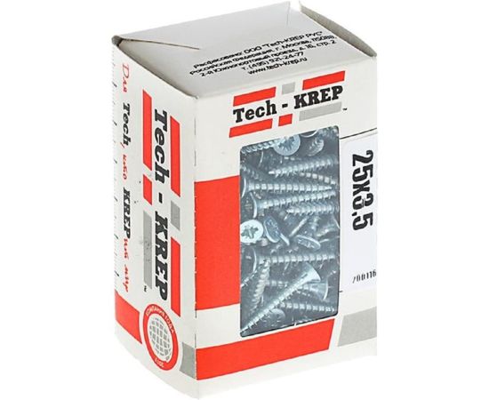 Универсальный саморез Tech-Krep 25х3,5 мм 200 шт оцинкованный, коробка с окном 102170 – изображение 3