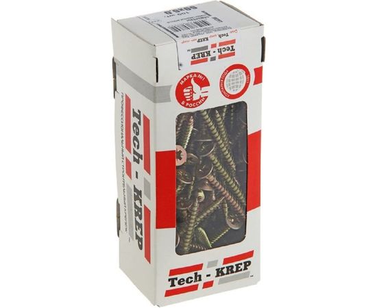 Универсальный саморез Tech-Krep 60х6,0 мм 100 шт желтый, коробка с окном 102271 – изображение 2