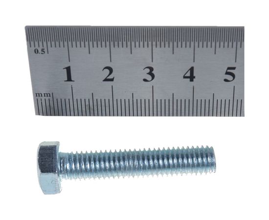 Болт Tech-Krep DIN933 с шестигранной головкой, оцинкованный М8х40 2 шт - пакет 102971 – изображение 3