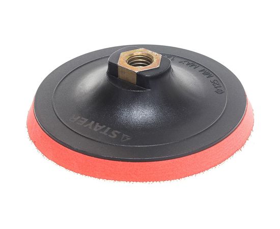 Тарелка опорная пластиковая с мягкой вставкой (на липучке, 125 мм, М14) STAYER 35744-125 – изображение 4