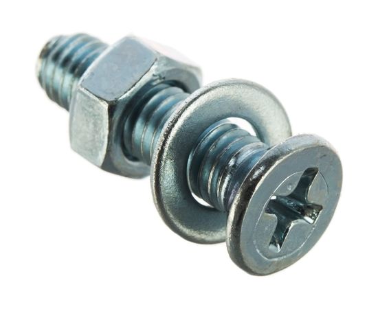 Винт Tech-Krep DIN965 с потайной головкой, оцинкованный M5х20 + гайка + шайба 12 шт - пакет Tec 114062 – изображение 5