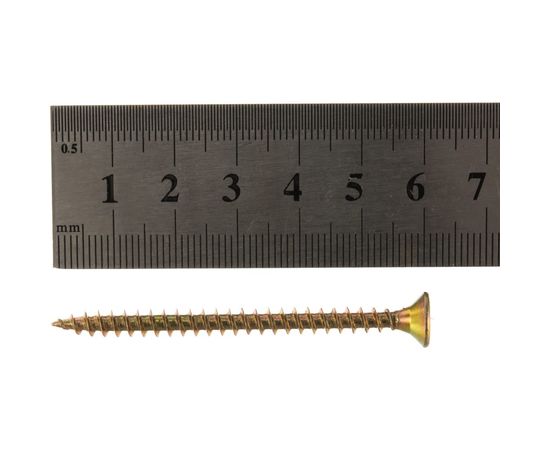 Универсальный саморез Tech-Krep 60х4,5 мм 150 шт желтый, коробка с окном 102257 – изображение 3