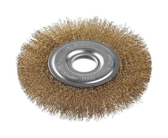 Щетка дисковая (125х22 мм; витая стальная латунированная проволока 0.3 мм) ЗУБР 35187-125_z01 