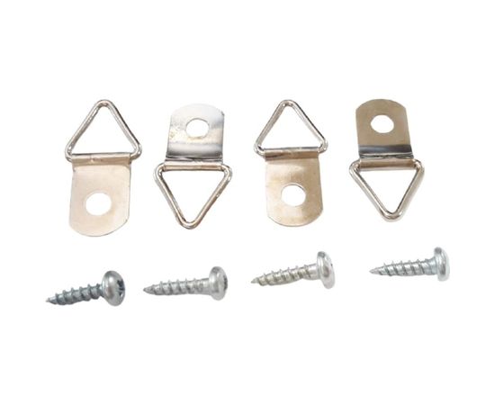 Петля-подвес ЕВРОПАРТНЕР Л-кольцо для картины, фоторамки, никелированная сталь 4 шт. 16 0324 1 