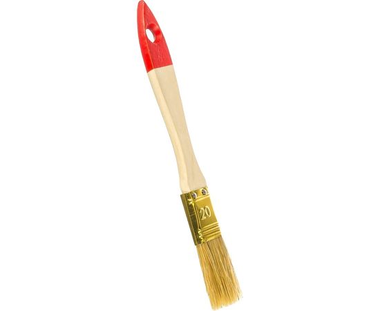 Плоская кисть, светлая щетина, деревянная ручка, 20мм Зубр УНИВЕРСАЛ-ОПТИМА 01099-020_z01 