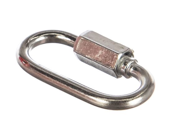 Карабин ЗУБР винтовой с муфтой, 4мм, 1 шт, оцинкованный, 304536-04 