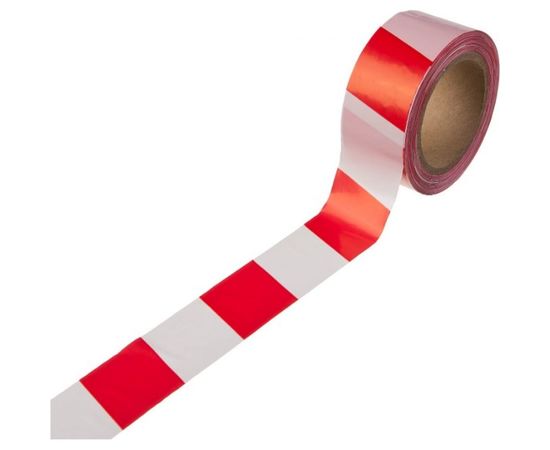 Сигнальная лента ЗУБР Мастер цвет красно-белый, 75мм х 200м 12240-75-200 
