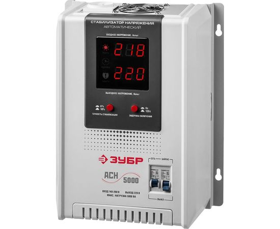 Автоматический стабилизатор напряжения ЗУБР Профессионал 5000ВА 140-260В 5кВт 59385-5 – изображение 2