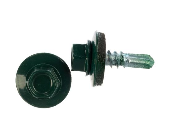 Кровельный саморез Госкреп 5,5х19 RAL 6005 зеленый мох 10 шт., подвес 2-0019970 – изображение 4