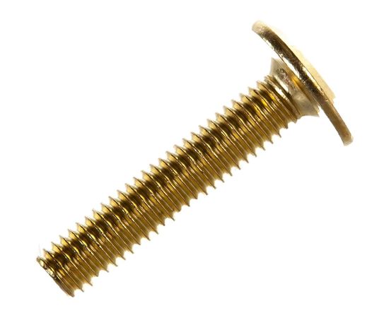 Мебельный винт с плоской головкой ЕВРОПАРТНЕР латунир. М6х30 20шт. 6 2111 4 – изображение 2