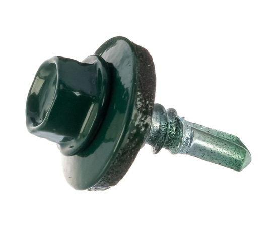 Кровельный саморез Госкреп 5,5х19 RAL 6005 зеленый мох 10 шт., подвес 2-0019970 – изображение 3