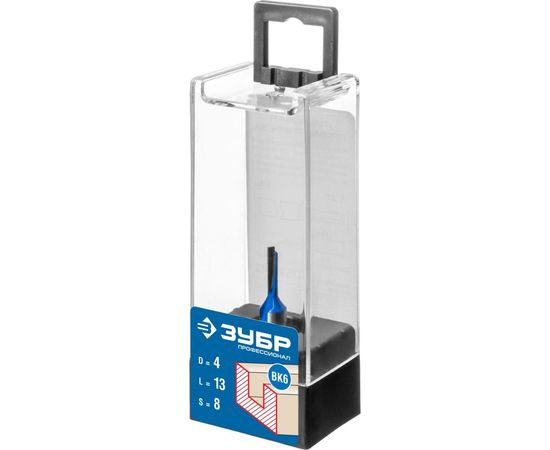 Фреза пазовая прямая ПРОФЕССИОНАЛ (4х13х49 мм; хвостовик 8 мм) Зубр 28753-4-13 – изображение 3
