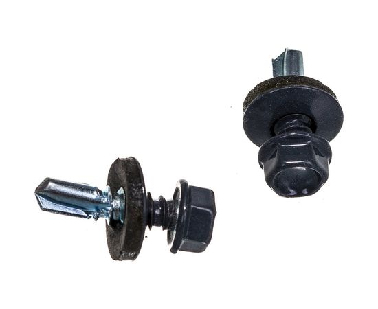 Кровельный саморез Качественный КРЕПЕЖ серый графит RAL 7024, 5.5х19 мм, 200 шт 1000703 КЧ – изображение 2